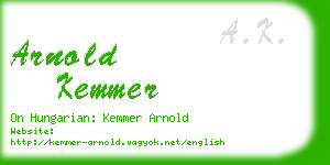arnold kemmer business card